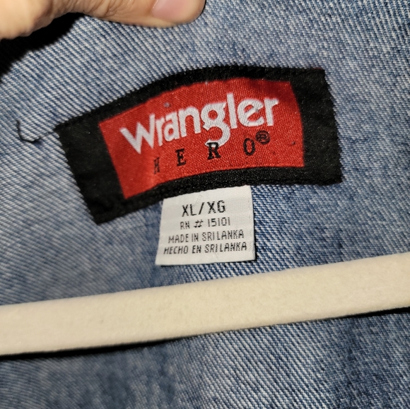 Wranglers hero VINTAGE heavy STURDY Denim Jacket xl men - Picture 2 of 13